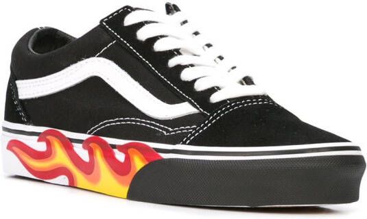 Vans Old Skool sneakers met vlammen Zwart
