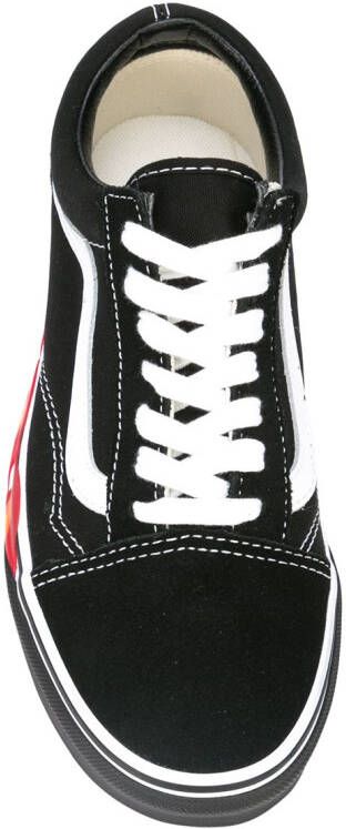 Vans Old Skool sneakers met vlammen Zwart