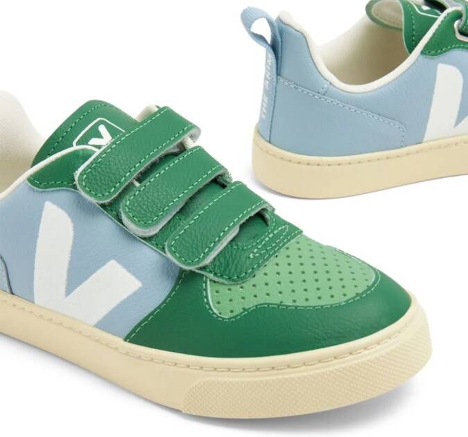 VEJA Kids V-12 Chromefree sneakers met klittenband Groen