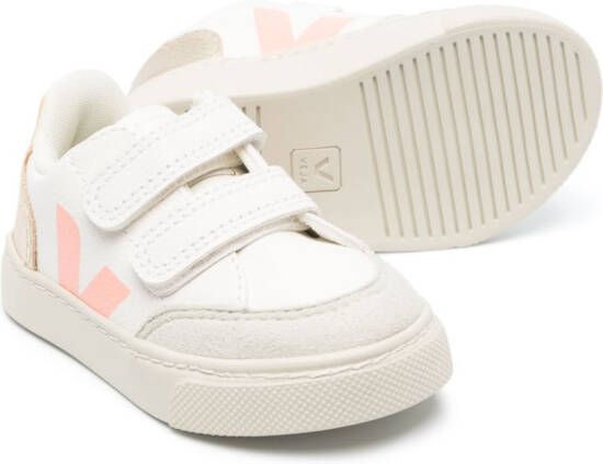 VEJA Kids V-12 leren sneakers Wit