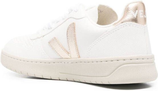 VEJA V10 metallic leren sneakers Wit