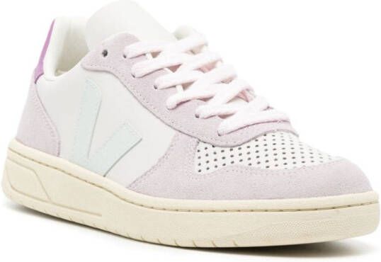 VEJA V-10 leren sneakers met vlakken Paars