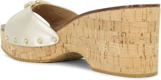 Veronica Beard Dallas sandalen met kurk Goud