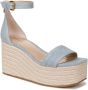 Veronica Beard Gienne 89 denim sandalen met sleehak Blauw - Thumbnail 2