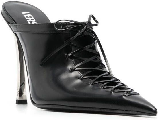 Versace Leren muiltjes Zwart