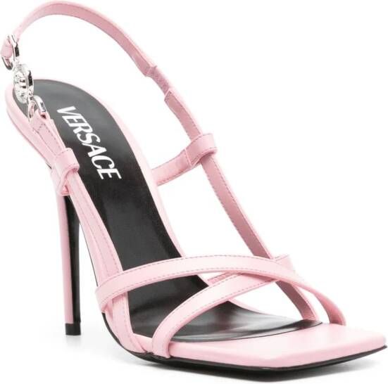 Versace 115mm sandalen met Medusa plakkaat Roze