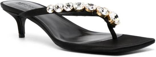 Versace Sandalen verfraaid met kristallen Zwart