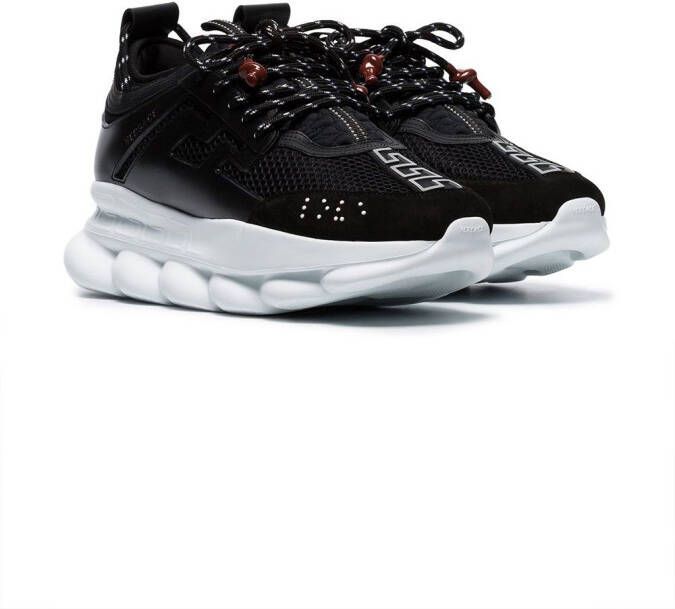 Versace Chain Reaction sneakers met suede afwerking Zwart