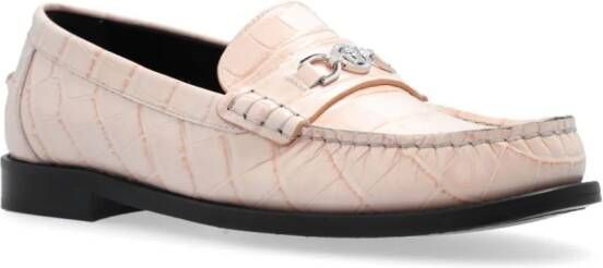 Versace Loafers met krokodillen-reliëf Roze