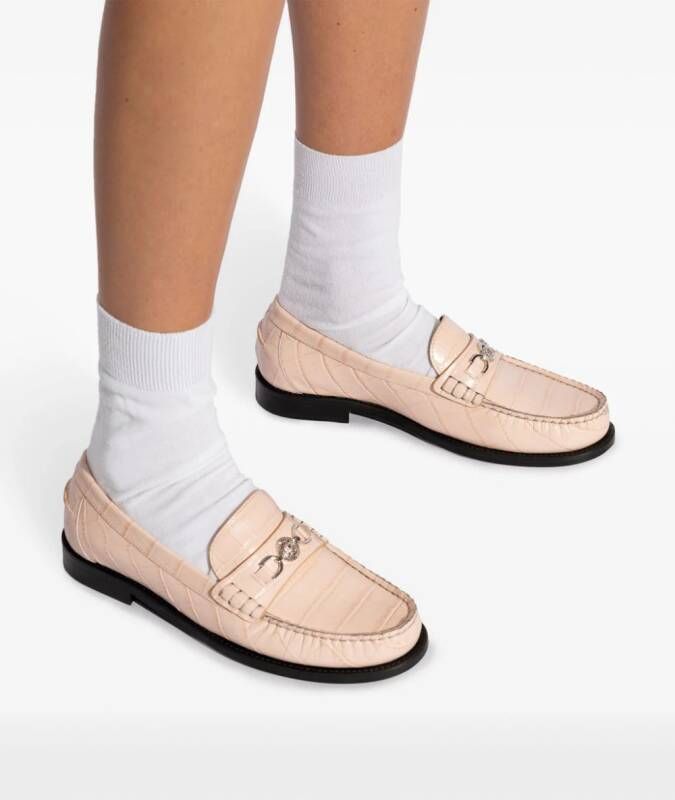 Versace Loafers met krokodillen-reliëf Roze