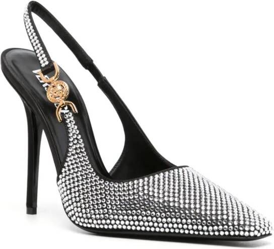 Versace Medusa 95' slingback pumps met kristallen Zwart