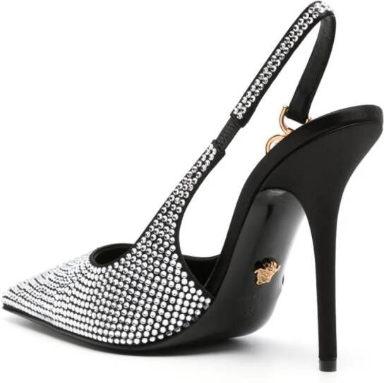 Versace Medusa 95' slingback pumps met kristallen Zwart