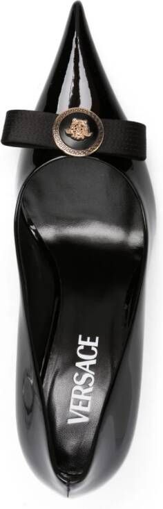 Versace 85 mm Gianni Ribbon pumps Zwart