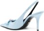 Versace Gianni Ribbon 85mm slingback pumps Blauw - Thumbnail 3