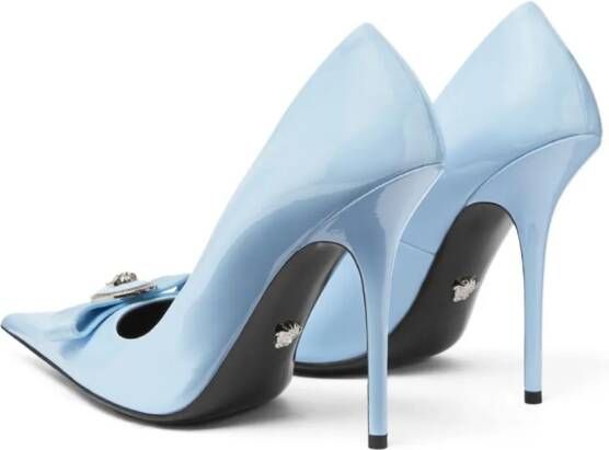 Versace Gianni Ribbon 120mm leren pumps Blauw