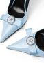Versace Gianni Ribbon 120mm leren pumps Blauw - Thumbnail 4