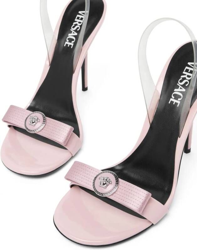 Versace Gianni Ribbon stiletto sandalen Roze