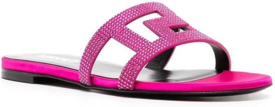 Versace Greca Maze sandalen met kristal Roze