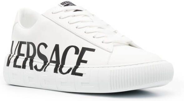Versace Greca sneakers met logoprint Wit