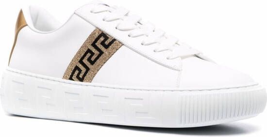 Versace Greca sneakers met plateauzool Wit