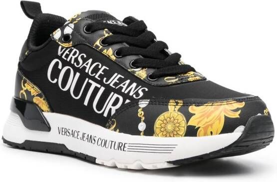 Versace Jeans Couture Sneakers met barokprint Zwart