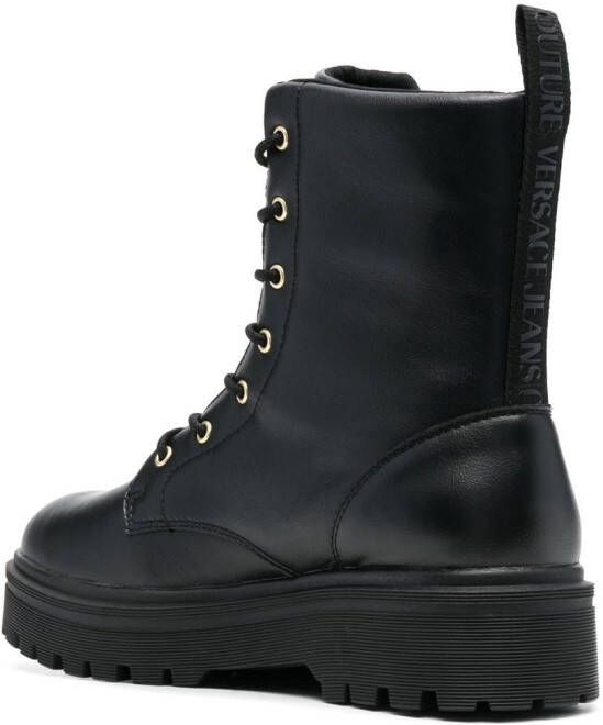Versace Jeans Couture Combat boots met logoprint Zwart