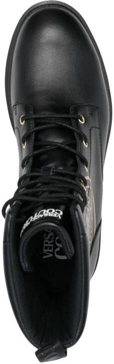 Versace Jeans Couture Combat boots met logoprint Zwart