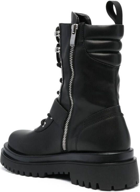 Versace Jeans Couture Drew combat boots met barokgesp Zwart