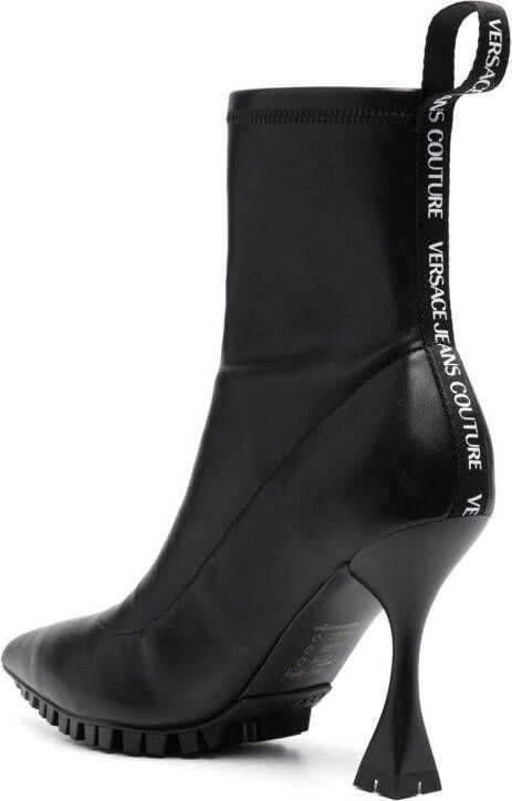 Versace Jeans Couture Enkellaarzen met logoprint Zwart
