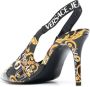 Versace Jeans Couture Slingback pumps met logoprint Zwart - Thumbnail 3