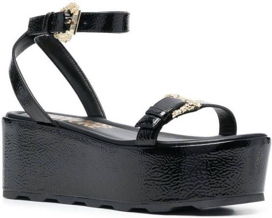 Versace Jeans Couture Mallory sandalen met plateauzool Zwart