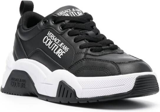 Versace Jeans Couture Muiltjes met logoprint Zwart