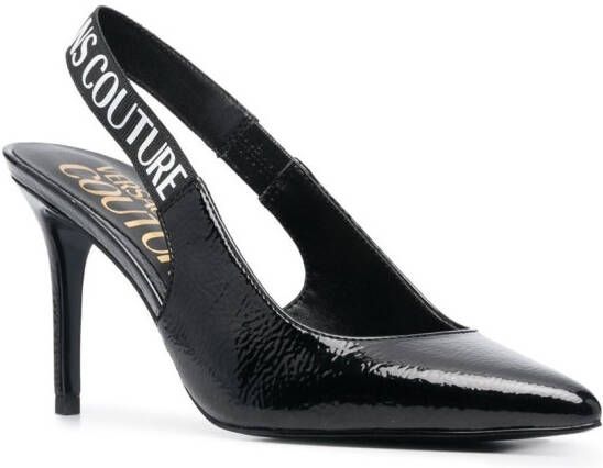 Versace Jeans Couture Pumps met puntige neus Zwart