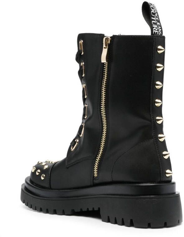 Versace Jeans Couture Rockstud enkellaarzen Zwart