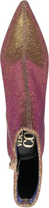 Versace Jeans Couture Scarlett metallic enkellaarzen Goud