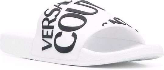 Versace Jeans Couture Slippers met logo Wit
