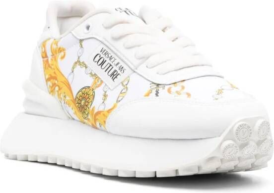 Versace Jeans Couture Sneakers met logoband Wit