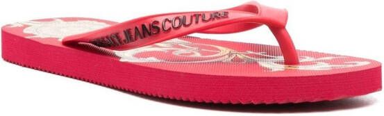 Versace Jeans Couture Teenslippers met logoprint Rood