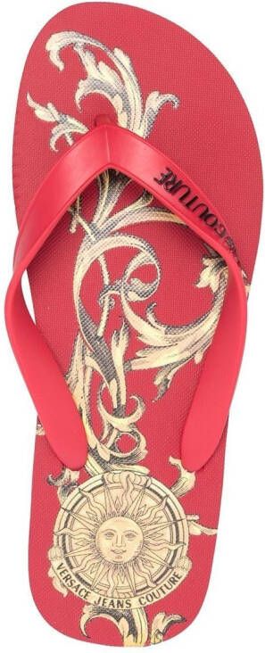 Versace Jeans Couture Teenslippers met logoprint Rood