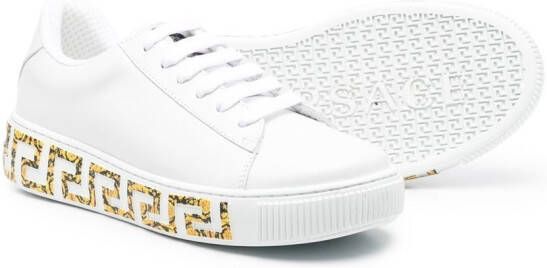 Versace Kids Barocco Greca low-top sneakers Wit