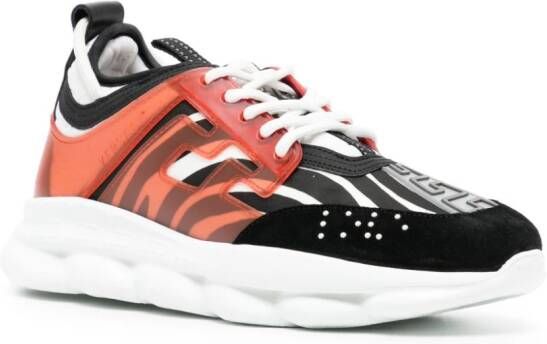 Versace Kids Chain Reaction sneakers met zebraprint Zwart