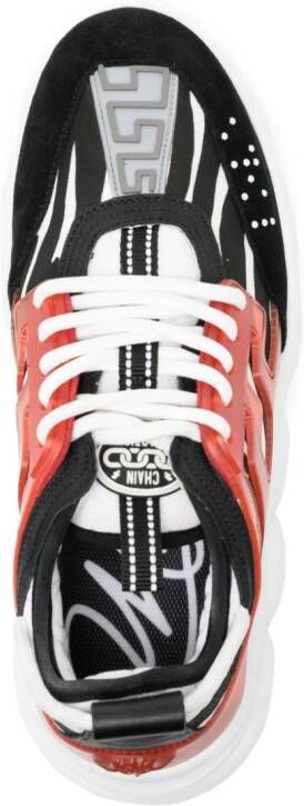 Versace Kids Chain Reaction sneakers met zebraprint Zwart