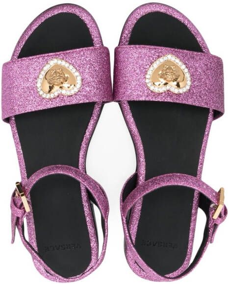 Versace Kids Sandalen met glitter Roze