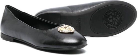Versace Kids Heart Medusa ballerina's verfraaid met kristallen Zwart