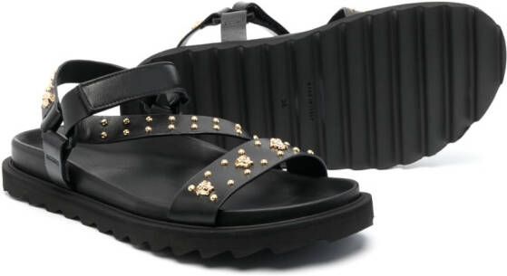 Versace Kids La Medusa sandalen met bandjes Zwart
