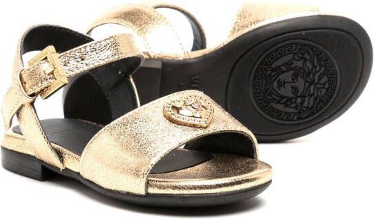 Versace Kids Metallic sandalen Goud