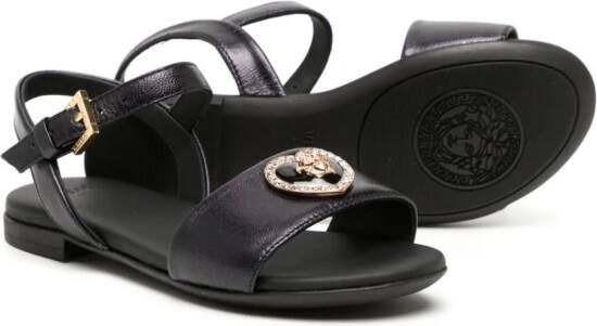 Versace Kids Leren sandalen Zwart