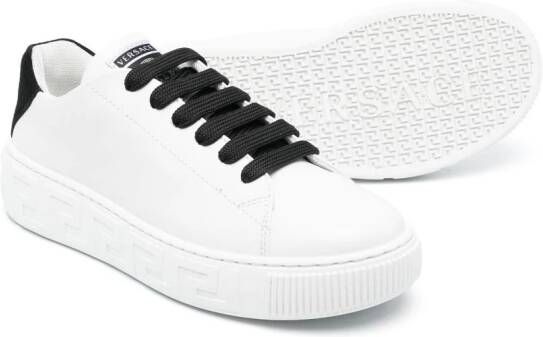 Versace Kids Leren sneakers Wit