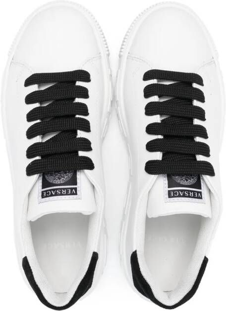 Versace Kids Leren sneakers Wit