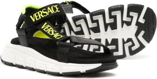 Versace Kids Sandalen met klittenband Zwart